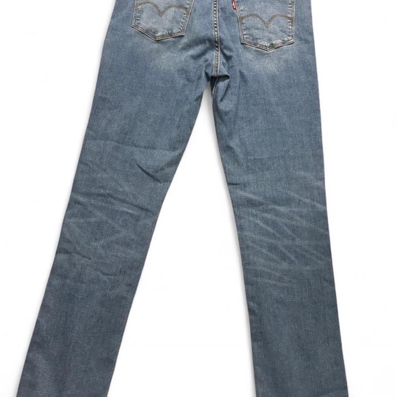 Levi's Blue Straight Leg Jeans with Vintage Distress - Picture 2 of 5
